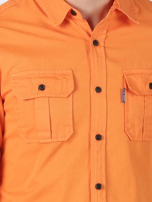 orange solid casual shirt - 17183243 - Standard Image - 5