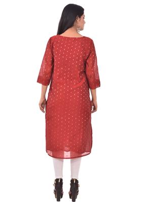zari work straight kurta - 17183331 - Standard Image - 3