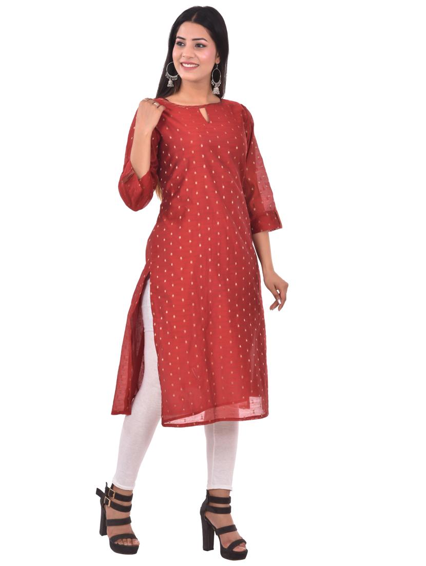 zari work straight kurta - 17183331 - Zoom Image - 2