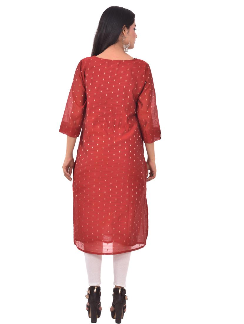 zari work straight kurta - 17183331 - Zoom Image - 3
