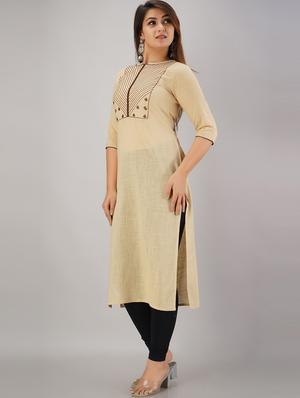 yoke embroidered straight kurta - 17183340 - Standard Image - 2