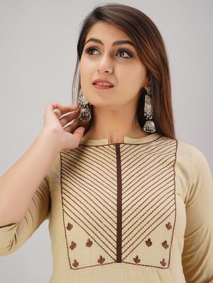 yoke embroidered straight kurta - 17183340 - Standard Image - 5