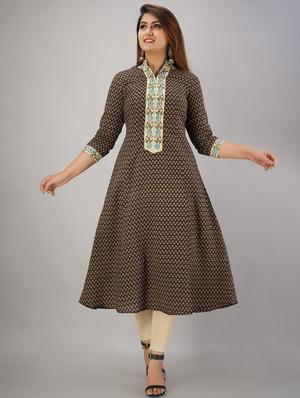 printed a-line kurta - 17183344 - Standard Image - 2