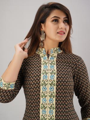 printed a-line kurta - 17183344 - Standard Image - 5