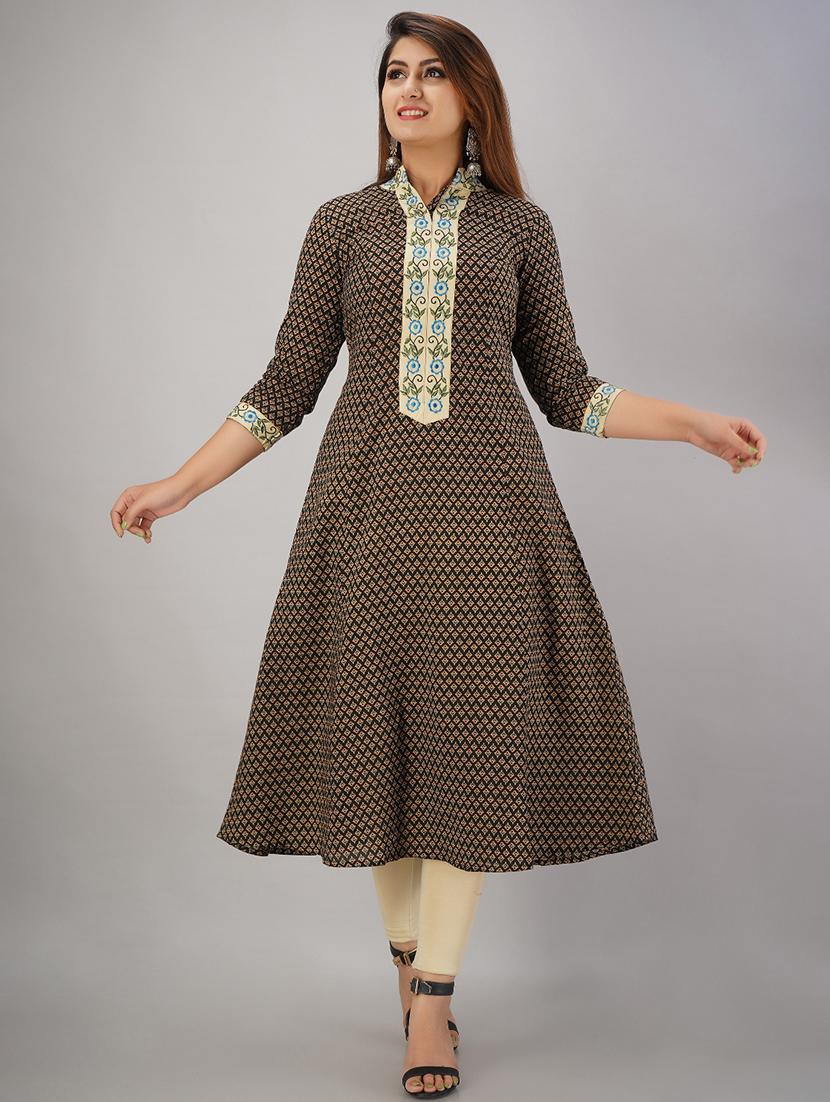 printed a-line kurta - 17183344 - Zoom Image - 2