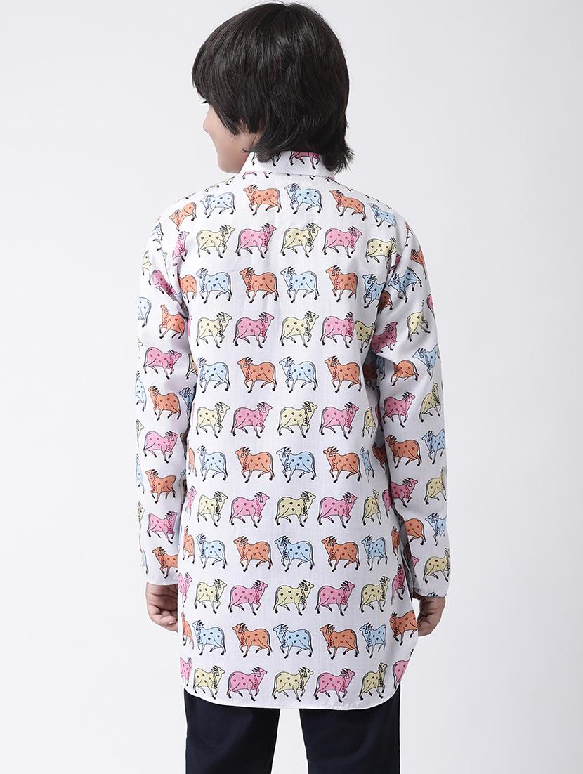 printed cotton kurta set - 17183846 - Zoom Image - 3