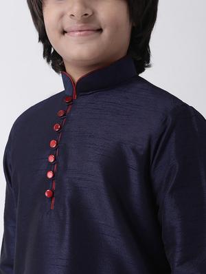 blue silk kurta set - 17183854 - Standard Image - 4