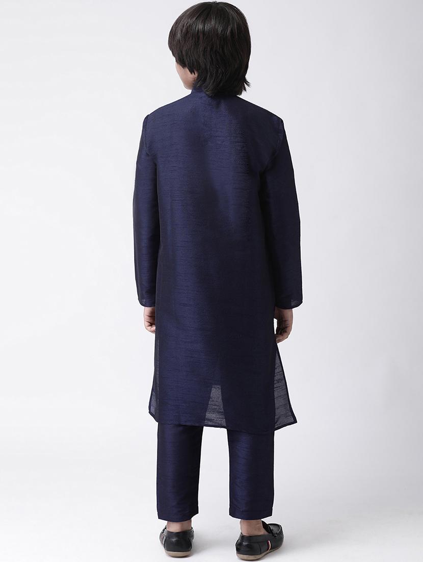 blue silk kurta set - 17183854 - Zoom Image - 3