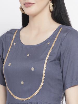 sequined work a-line kurta - 17183964 - Standard Image - 4