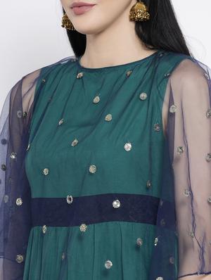 sequined work a-line kurta - 17183968 - Standard Image - 4