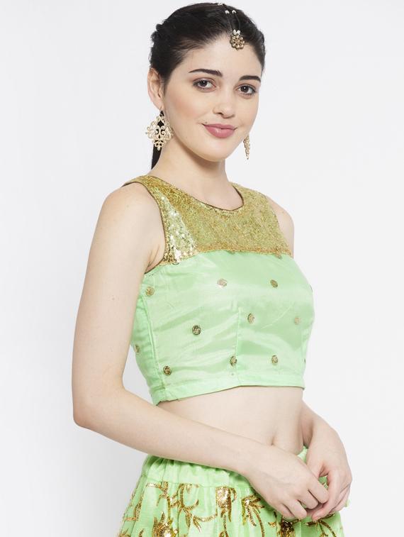 sequined yoke blouse - 17183986 - Zoom Image - 2