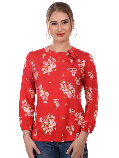 red viscose regular top - 17184077 - Standard Image - 1