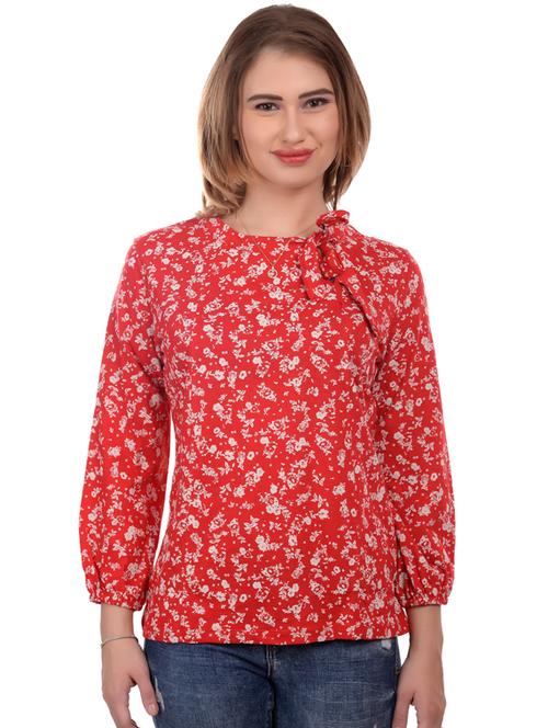 red cotton polyester regular top - 17184085 - Standard Image - 1