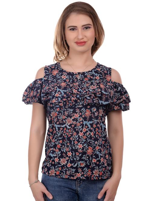 cold shoulder floral top - 17184088 - Standard Image - 1
