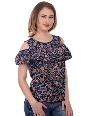cold shoulder floral top - 17184088 - Standard Image - 2