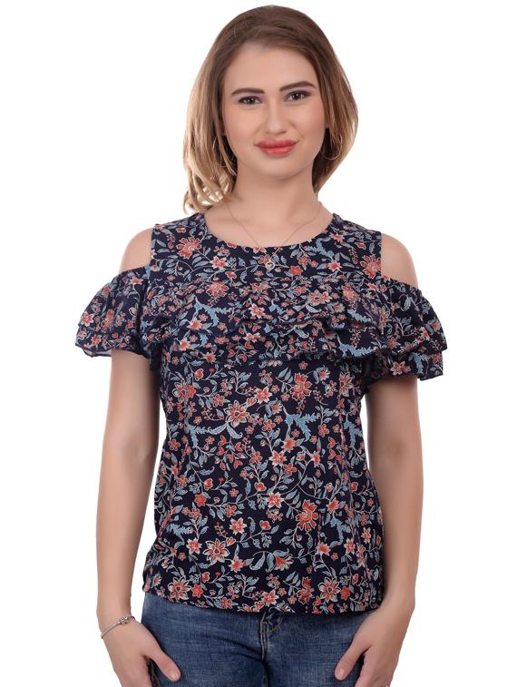 cold shoulder floral top - 17184088 - Zoom Image - 1