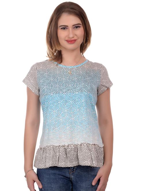 geometric print ombre top - 17184097 - Standard Image - 1