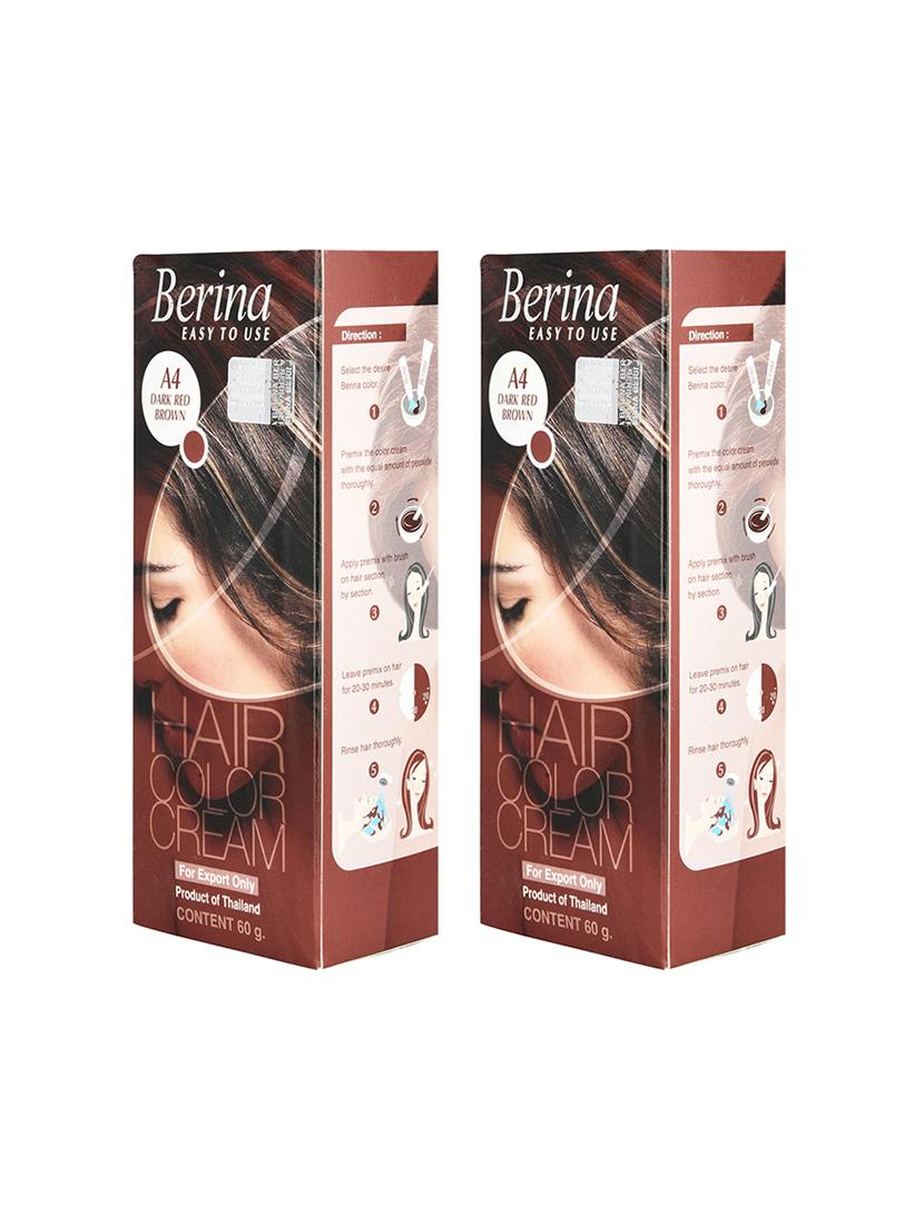 berina a4 dark red brown hair color cream 60gm pack of 2 - 17184405 - Zoom Image - 2