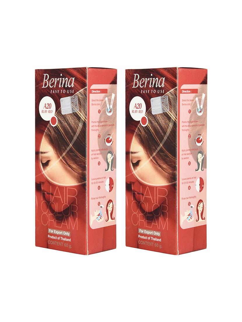 berina a20 ruby red hair color cream 60gm pack of 2 - 17184421 - Zoom Image - 2