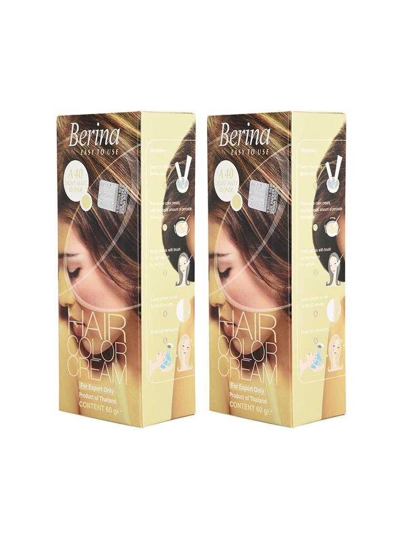 berina a40 light matt blonde hair color cream 60gm pack of 2 - 17184441 - Zoom Image - 2