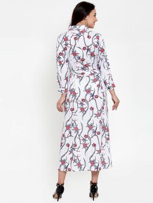 white rayon belted dress - 17184500 - Standard Image - 3