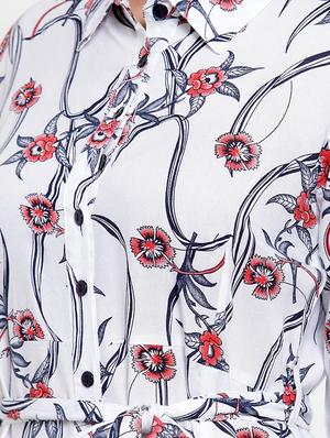 white rayon belted dress - 17184500 - Standard Image - 5