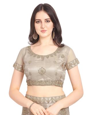 tonal embroidered a-line lehenga - 17184946 - Standard Image - 4