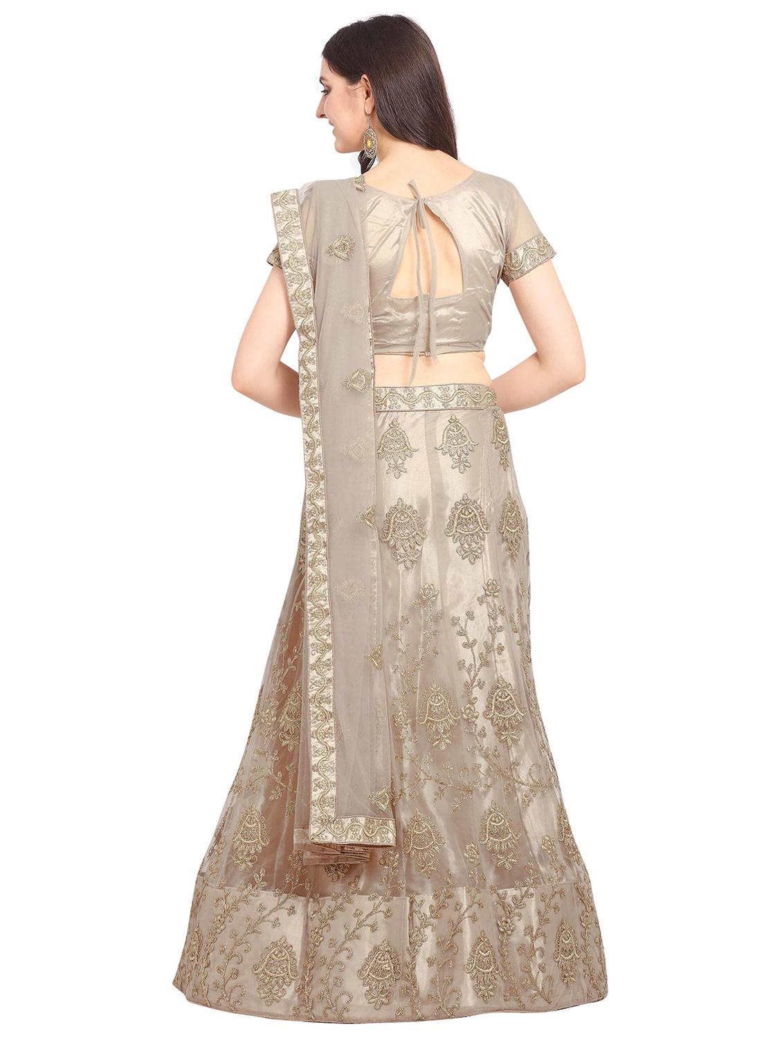 tonal embroidered a-line lehenga - 17184946 - Zoom Image - 3