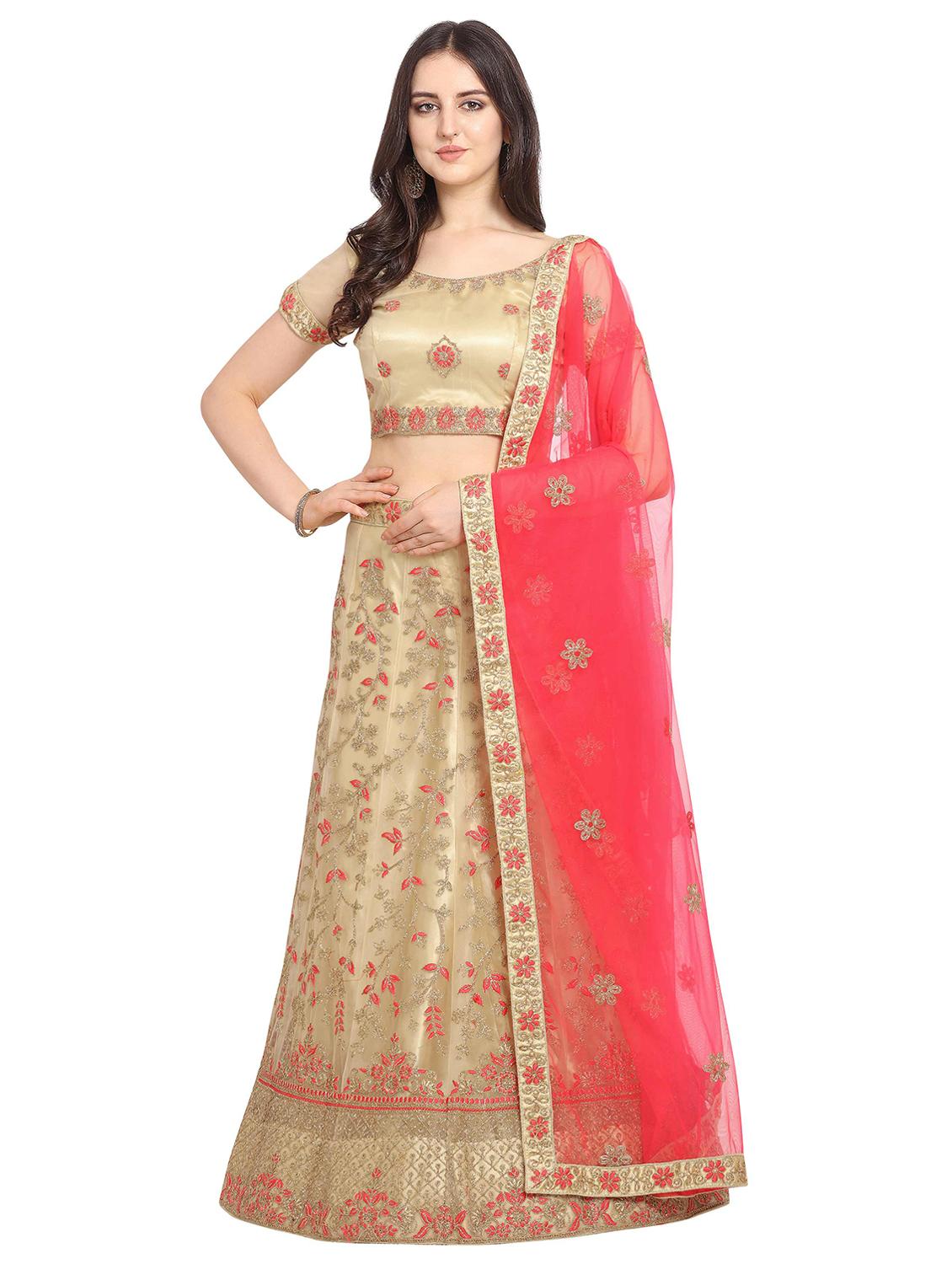 tonal embroidered a-line lehenga - 17184966 - Zoom Image - 1
