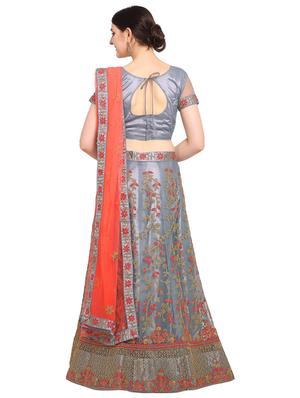 embroidered a-line lehenga - 17184968 - Standard Image - 3