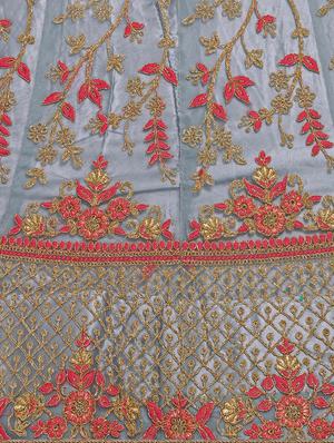 embroidered a-line lehenga - 17184968 - Standard Image - 5