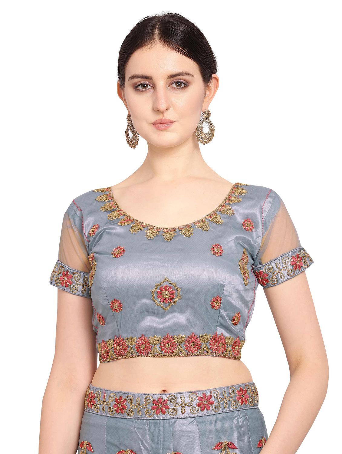 embroidered a-line lehenga - 17184968 - Zoom Image - 4