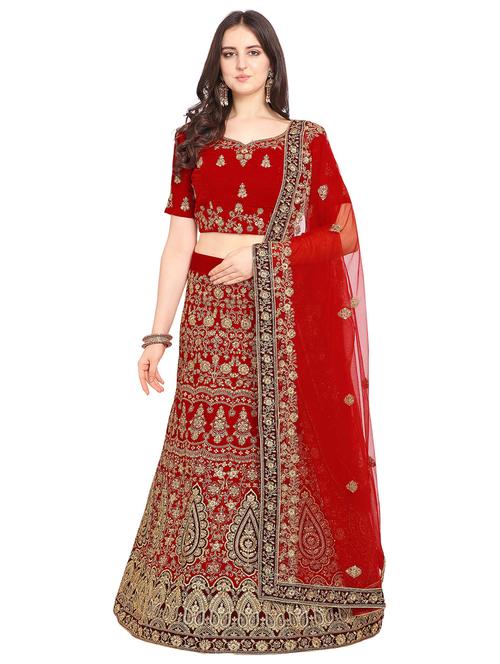 embroidered a-line lehenga - 17184986 - Very Small Image - 1
