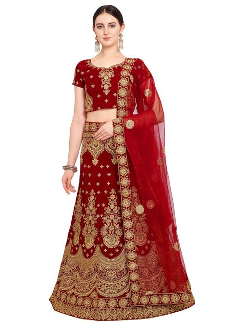 embroidered a-line lehenga - 17184992 - Standard Image - 1