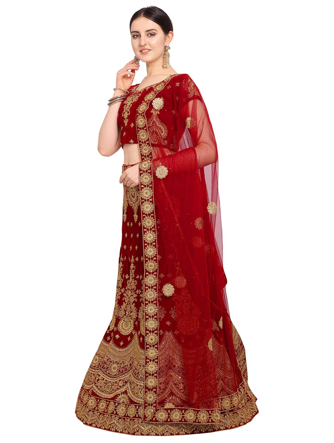 embroidered a-line lehenga - 17184992 - Zoom Image - 2