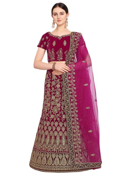 embroidered a-line lehenga - 17184994 - Standard Image - 1