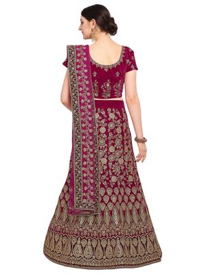 embroidered a-line lehenga - 17184994 - Standard Image - 3