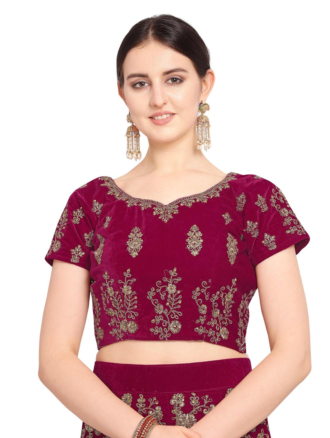 embroidered a-line lehenga - 17184994 - Zoom Image - 4