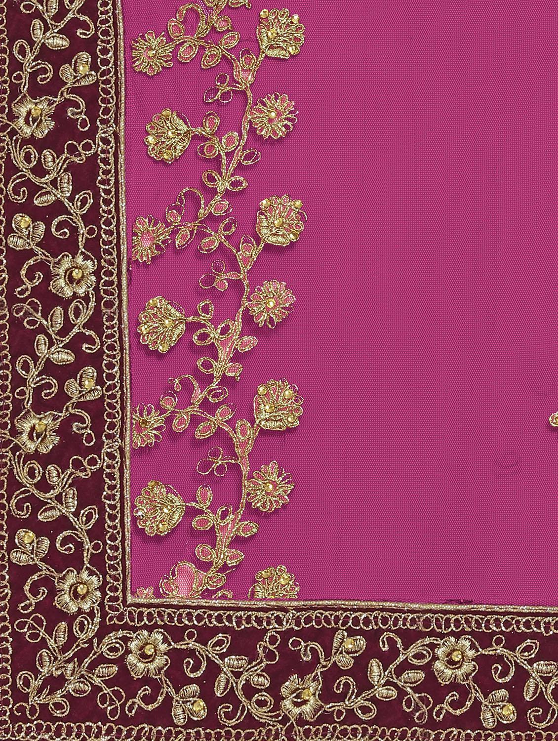 embroidered a-line lehenga - 17184994 - Zoom Image - 6