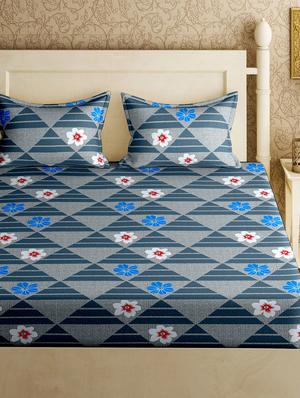 cotton double bedsheet with 2 pillow covers - 17185047 - Standard Image - 2