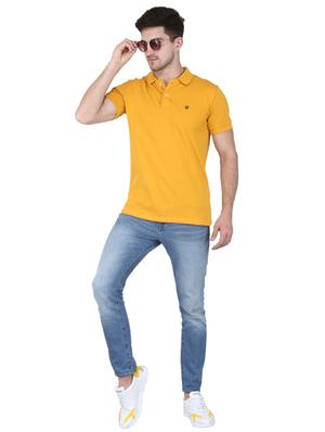 mustard solid polo t-shirt - 17185099 - Standard Image - 4
