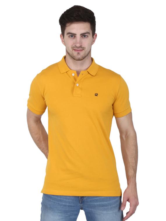 mustard solid polo t-shirt - 17185099 - Zoom Image - 1