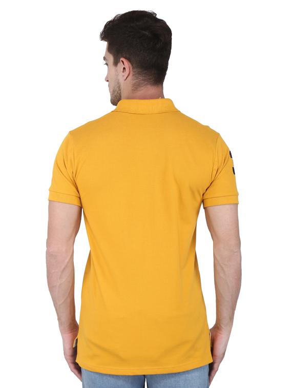 mustard solid polo t-shirt - 17185099 - Zoom Image - 2