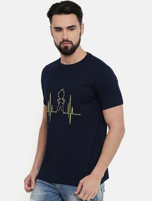 dark blue chest print t-shirt - 17185410 - Standard Image - 2