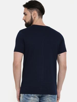 dark blue chest print t-shirt - 17185410 - Standard Image - 3