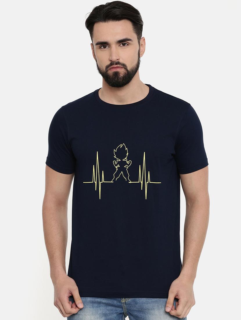dark blue chest print t-shirt - 17185410 - Zoom Image - 1
