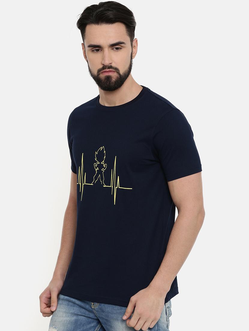 dark blue chest print t-shirt - 17185410 - Zoom Image - 2