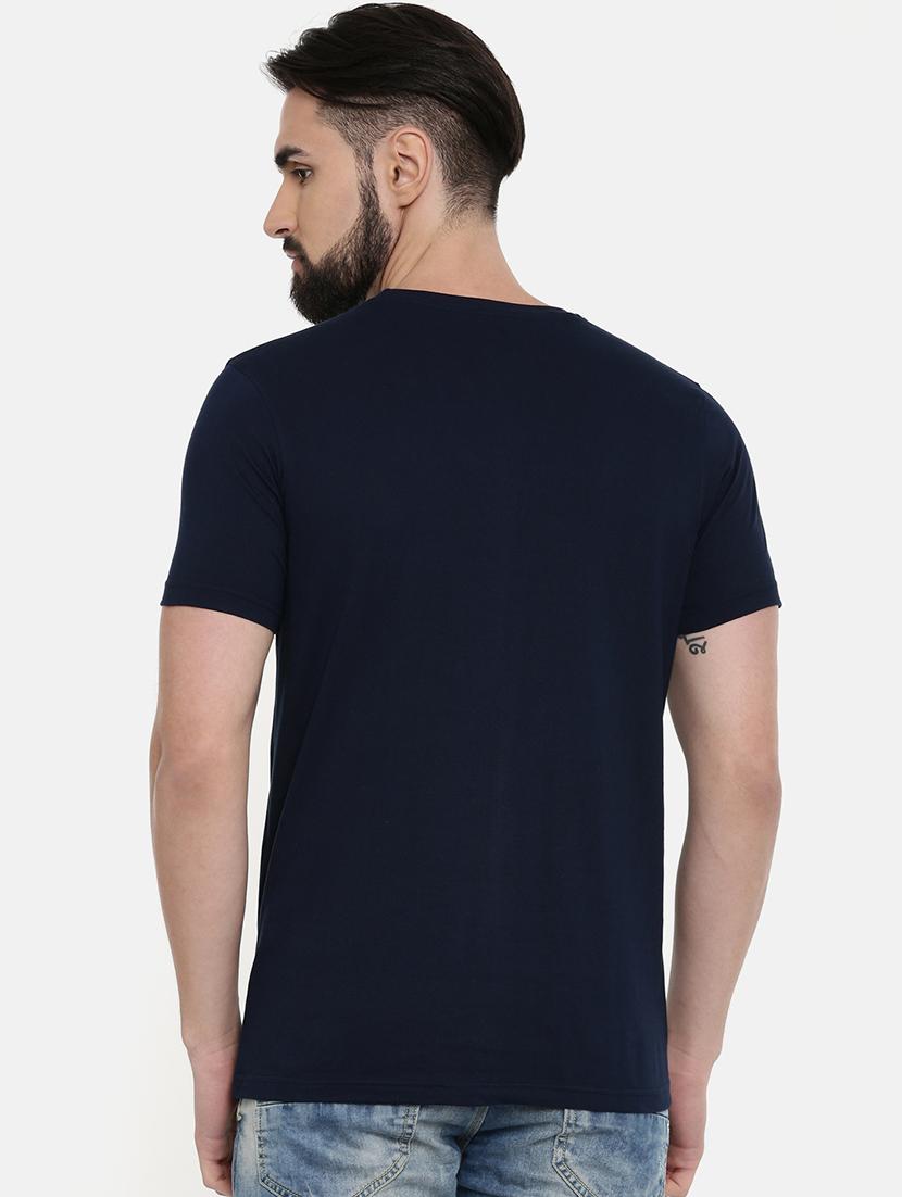 dark blue chest print t-shirt - 17185410 - Zoom Image - 3