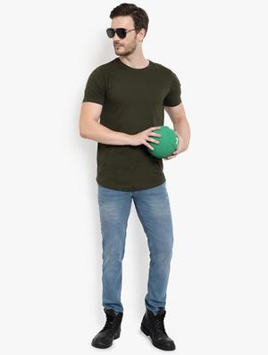 olive green solid t-shirt - 17189083 - Standard Image - 4