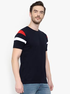navy blue taped t-shirt - 17189087 - Standard Image - 2